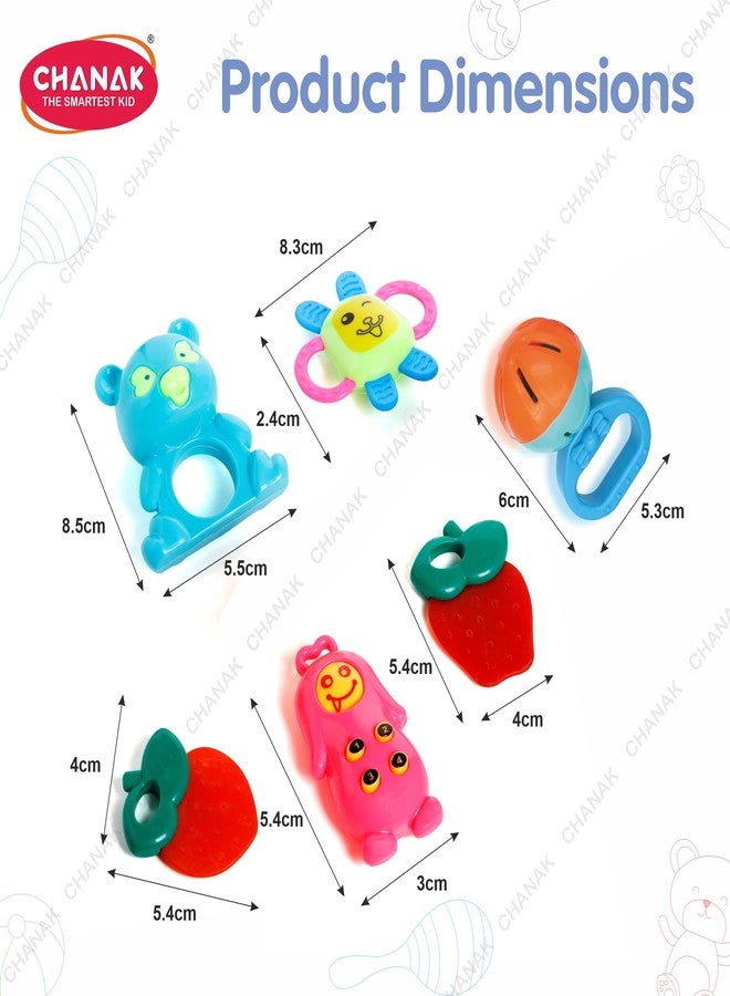 Chanak Baby Kinder Rattle Set for 0-6 Months Old Baby, Non-Toxic, 100% BPA Free, Infant Grab, Spin & Shake Rattles, Colorful Rattles with 6 Pcs, Early Educational Sensory Toy, BIS Approved - Image 5